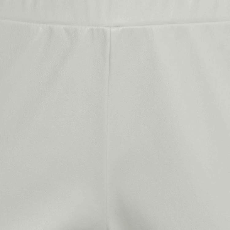 Pre Owned Max Mara Grey Faux Leather Skinny Pants M