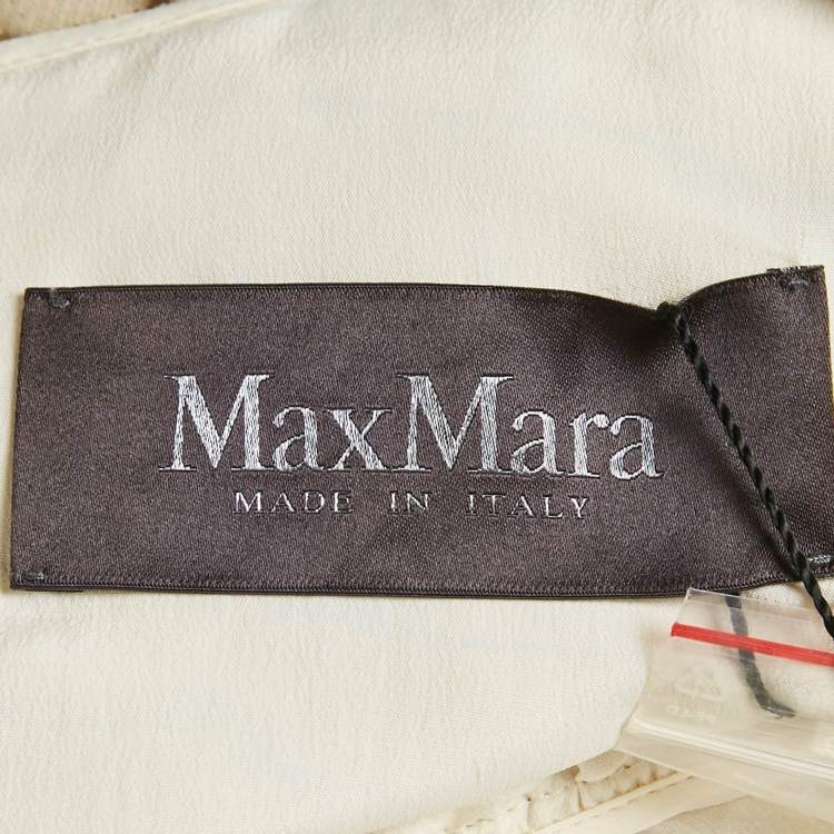 Pre Owned Max Mara Cream Brocade Fil-Coupe Zeda Maxi Dress S