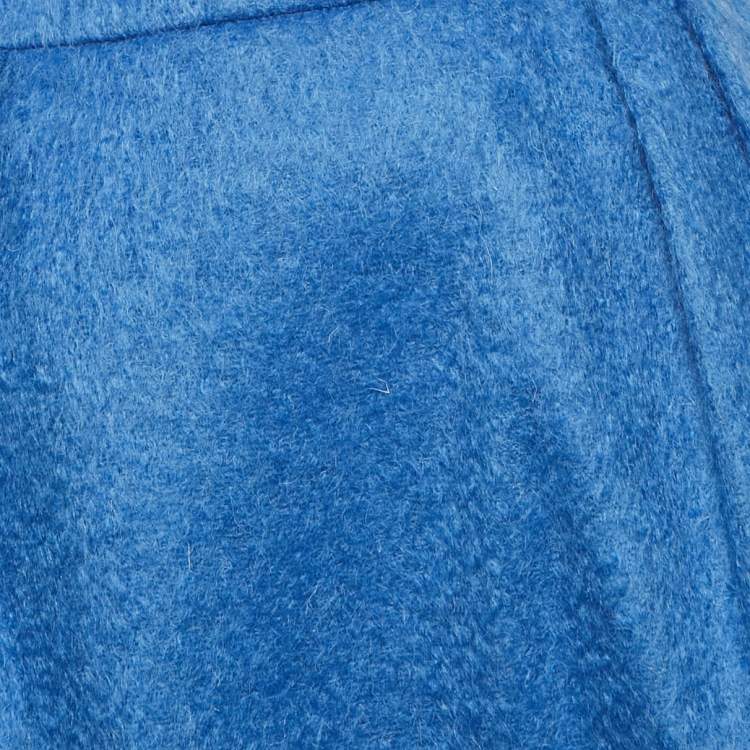 Pre Owned Max Mara Blue Mohair Wool Turchia Skirt M