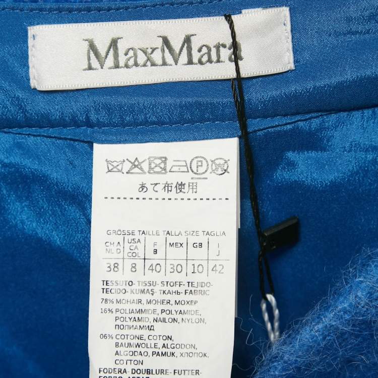 Pre Owned Max Mara Blue Mohair Wool Turchia Skirt M