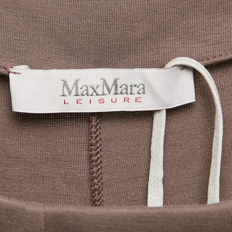 Pre Owned Max Mara Mauve Jersey Wide Leg Esperia Trousers M