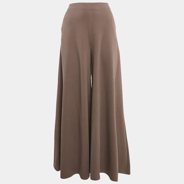 Pre Owned Max Mara Mauve Jersey Wide Leg Esperia Trousers M
