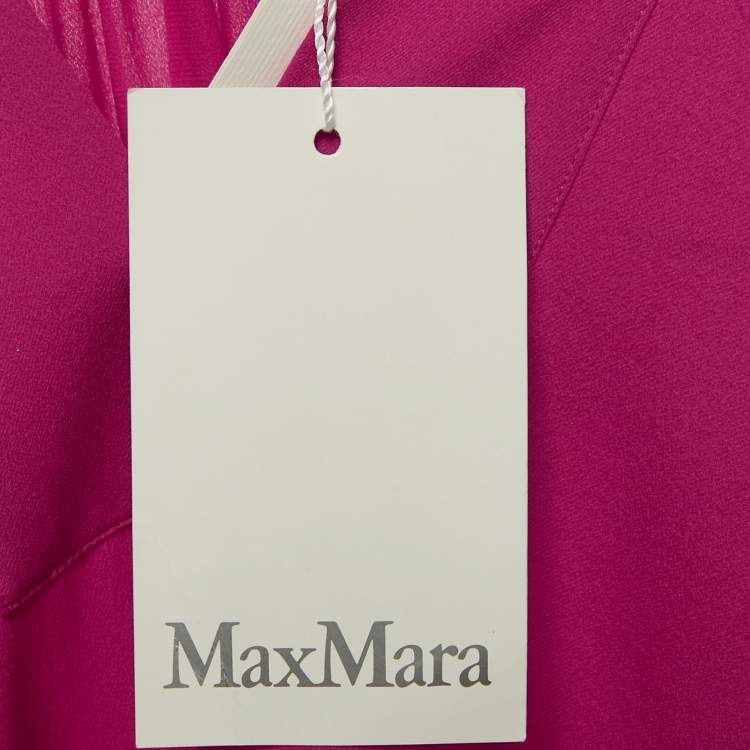 Pre Owned Max Mara Pink Silk Ruffled Agguati Top M 
