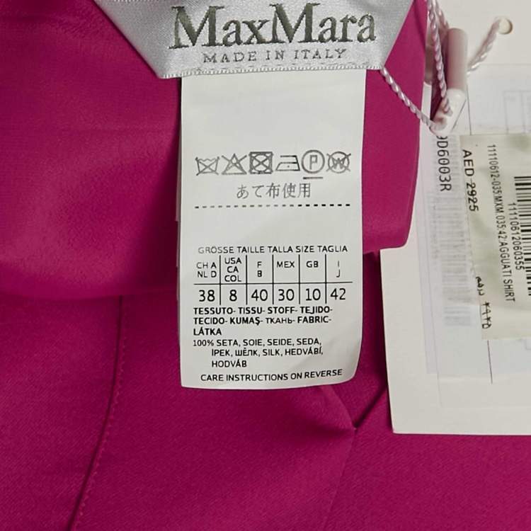 Pre Owned Max Mara Pink Silk Ruffled Agguati Top M 