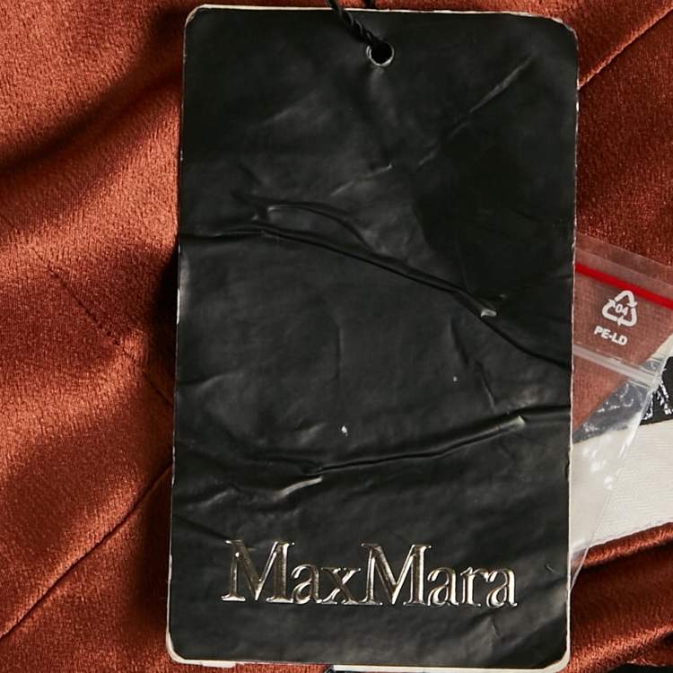 Pre Owned Max Mara Brown Satin Silk Flowing Envers Wide-Leg Trousers M