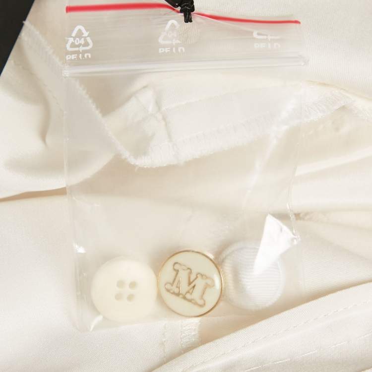 Pre Owned Max Mara White Cotton Blend Trousers L