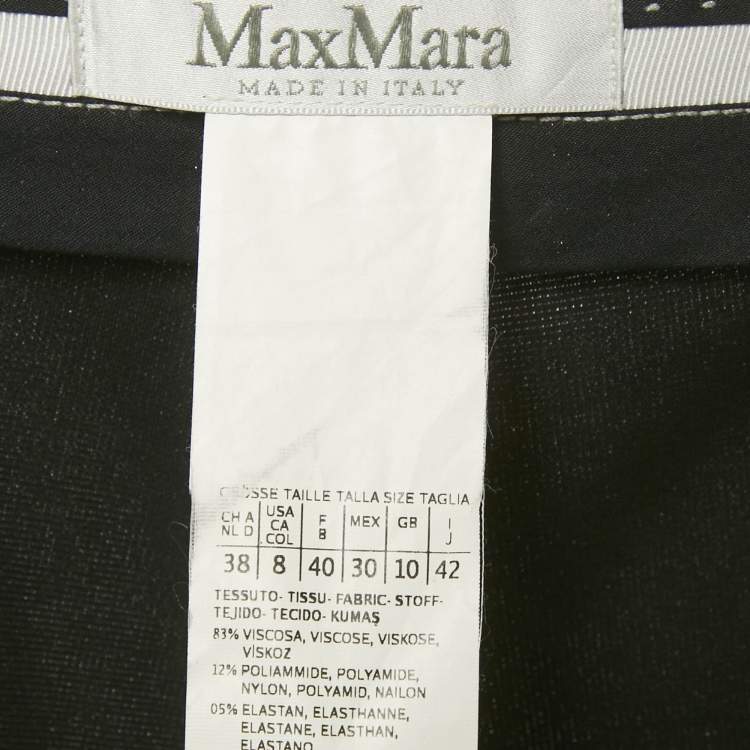 Pre Owned Max Mara Black Crepe Trousers M