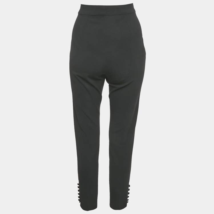 Pre Owned Max Mara Black Crepe Trousers M