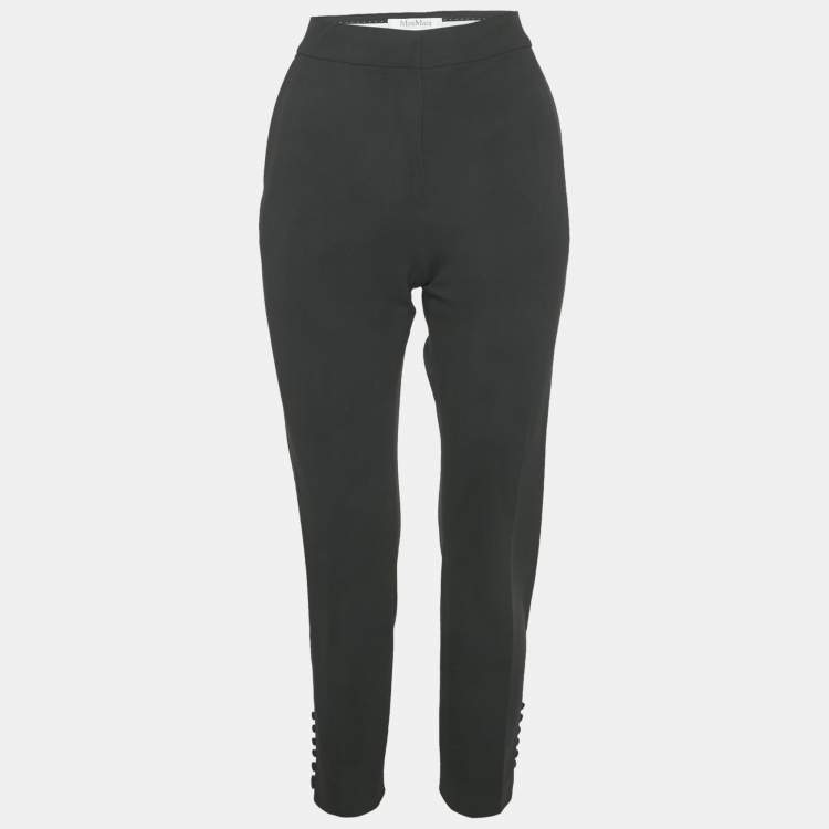 Pre Owned Max Mara Black Crepe Trousers M