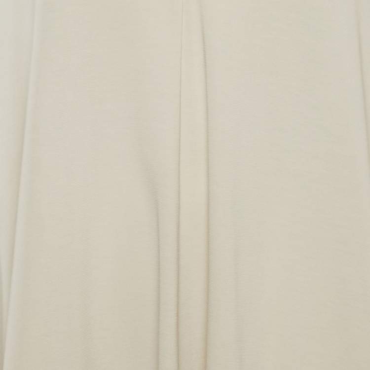 Pre Owned Max Mara Off-White Jersey Caladio Midi Dress M