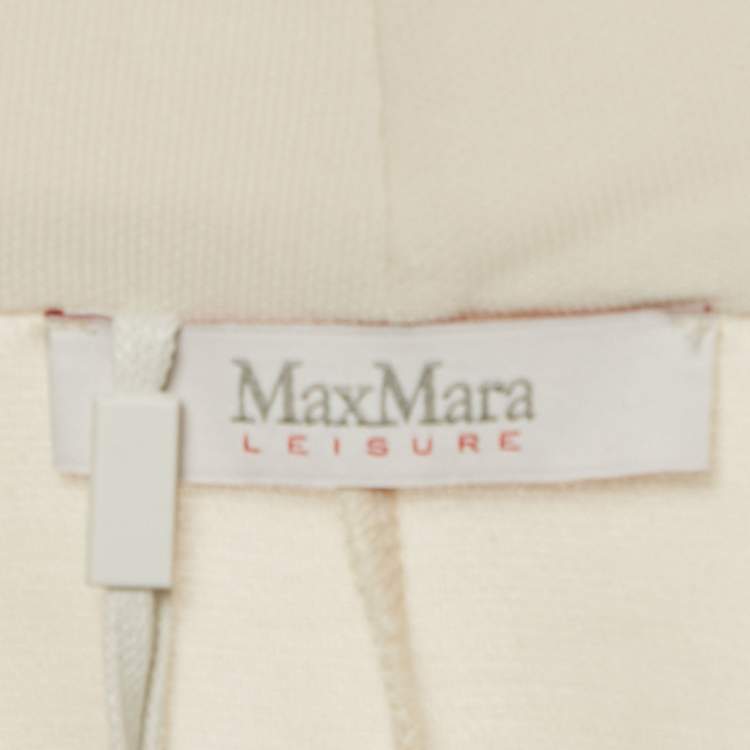 Pre Owned Max Mara Off-White Jersey Caladio Midi Dress M