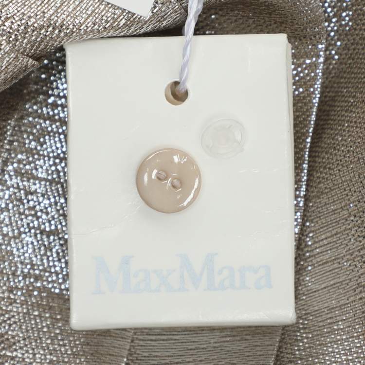 Pre Owned Max Mara Silver Georgette Pleated Maxi Skirt S