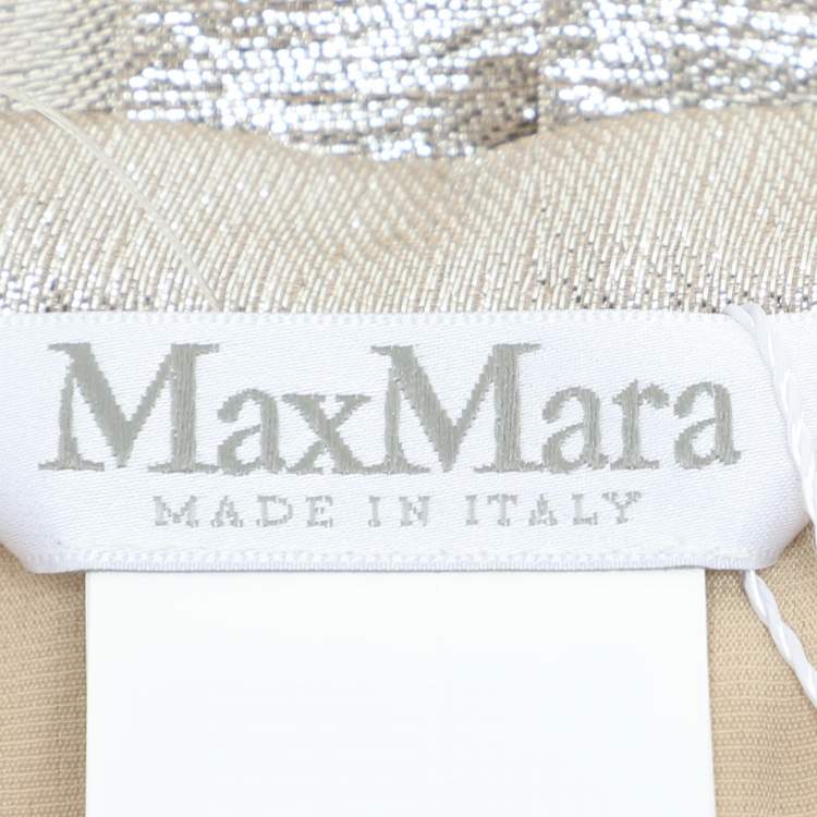 Pre Owned Max Mara Silver Georgette Pleated Maxi Skirt S