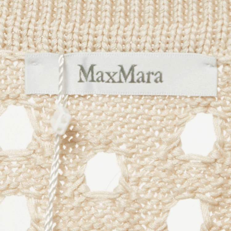 Pre Owned Max Mara Beige Knit Cut-Out Urna Mini Dress M