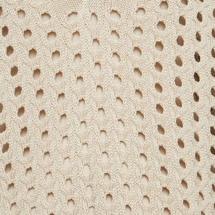 Pre Owned Max Mara Beige Knit Cut-Out Urna Mini Dress M