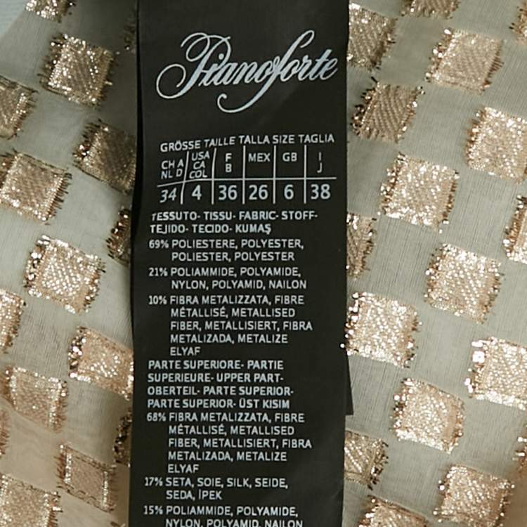 Pre Owned Max Mara Blue Lurex Jacquard Gown S