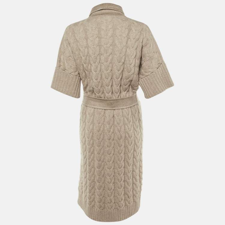 Pre Owned Max Mara Beige Wool & Cashmere Cesy Belted Coat XS