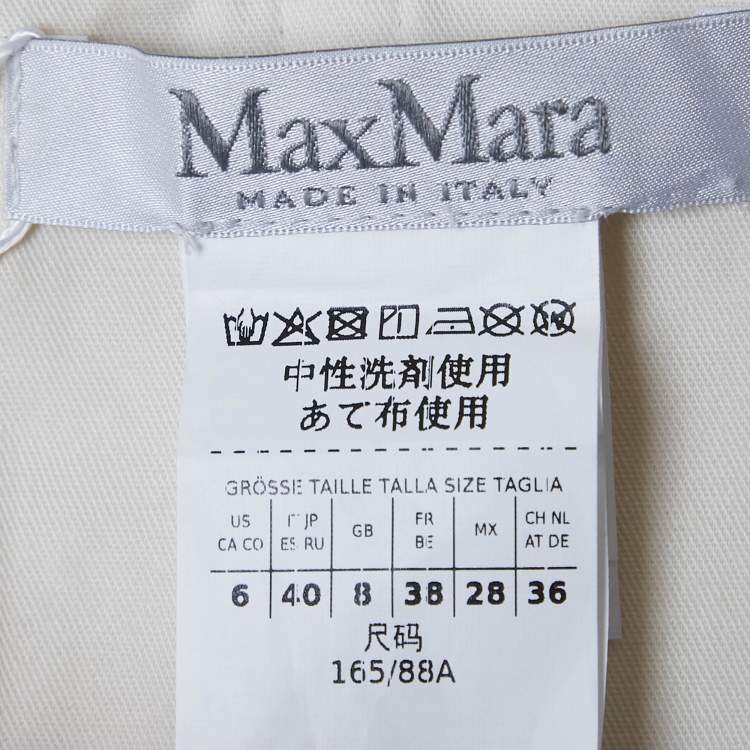 مملوكة مسبقًا Max Mara Off-White Wool Strapless Bernard Dress S