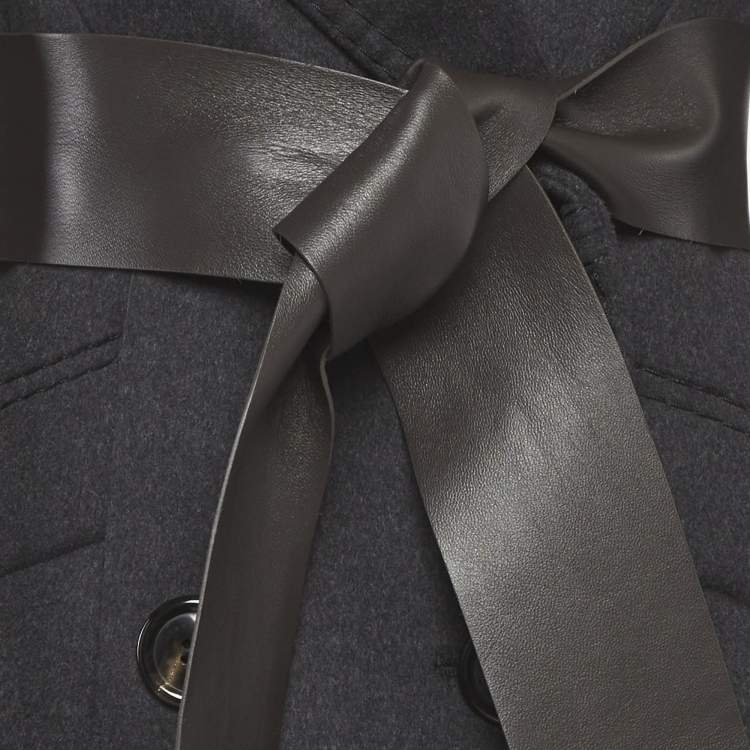 مملوكة مسبقًا معطف طويل مزدوج الصدر مزيج صوف أسود ماكس مارا أتيليه مقاس صغير (سمول)