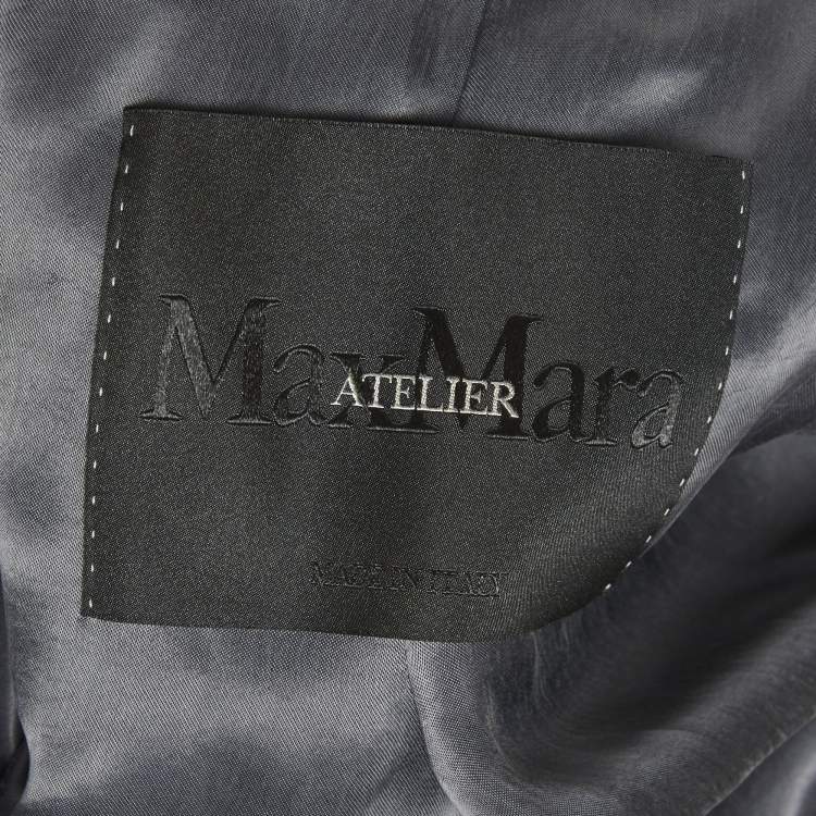 مملوكة مسبقًا معطف طويل مزدوج الصدر مزيج صوف أسود ماكس مارا أتيليه مقاس صغير (سمول)