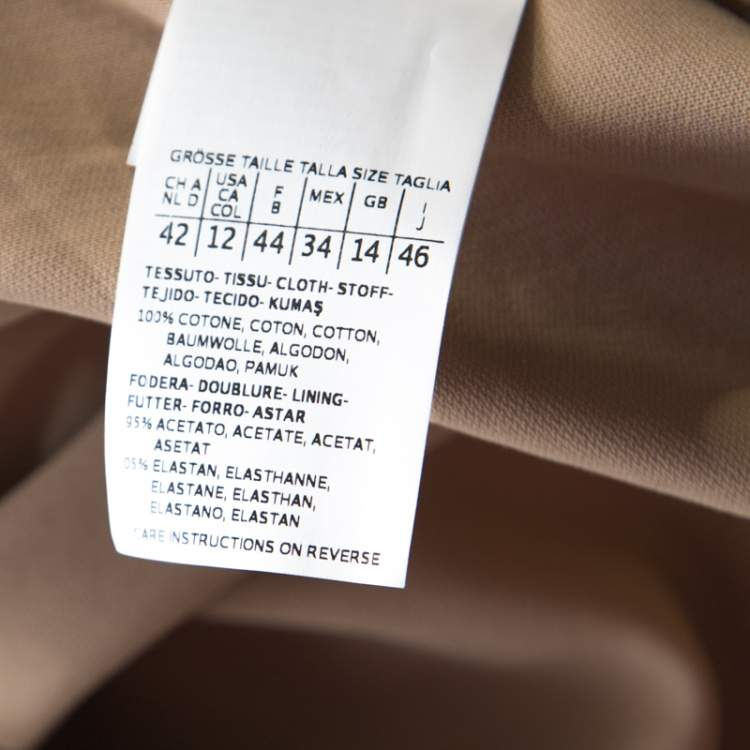 Pre Owned Max Mara Beige Cotton Half Sleeve Mayaka Jacket L 