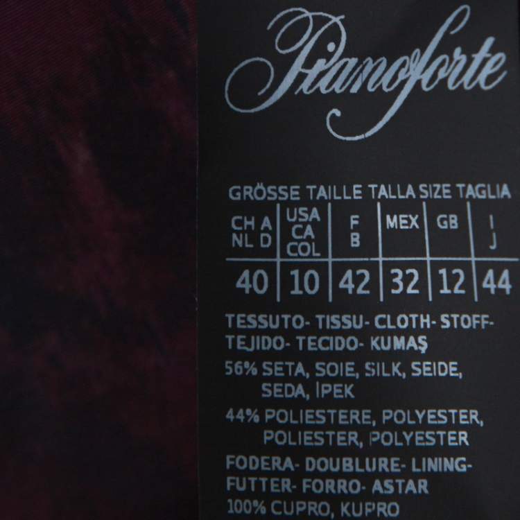 Pre Owned Max Mara Purple Printed Silk Maxi Skirt M