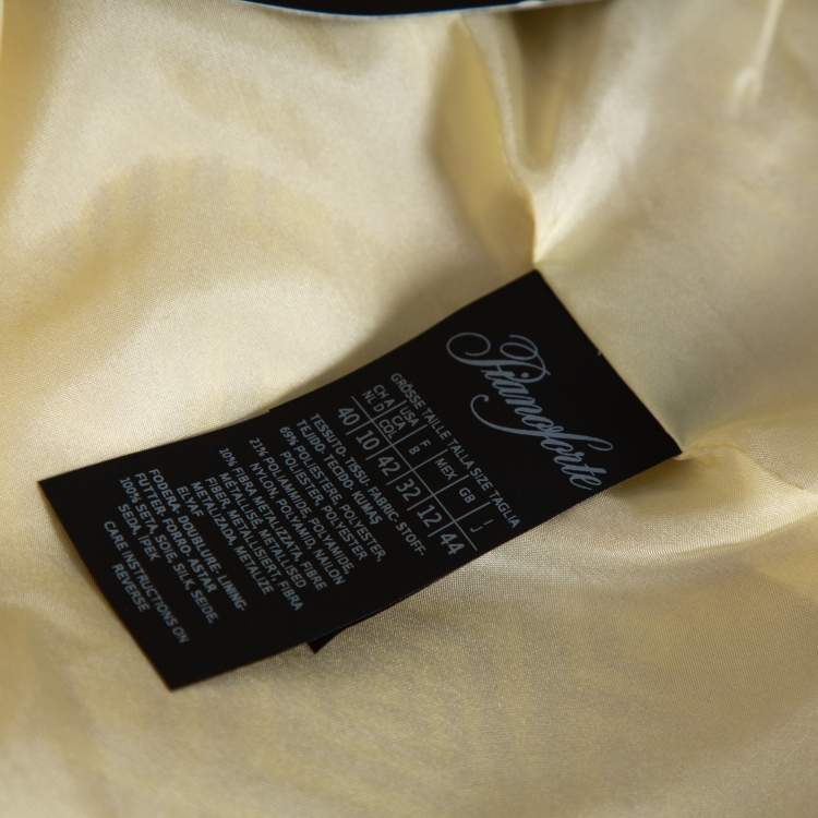 مملوكة مسبقًا Max Mara Pale Yellow Lurex Jacquard Faenza Coat M