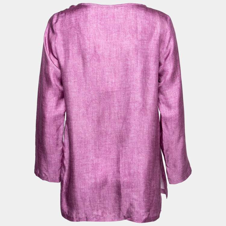 Max Mara Purple Silk Oversized Tunic Blouse S Max Mara | TLC