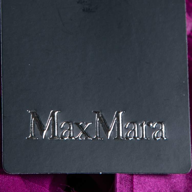 Pre Owned Max Mara Purple Jersey & Tulle Embellished Strapless Maxi Dress S