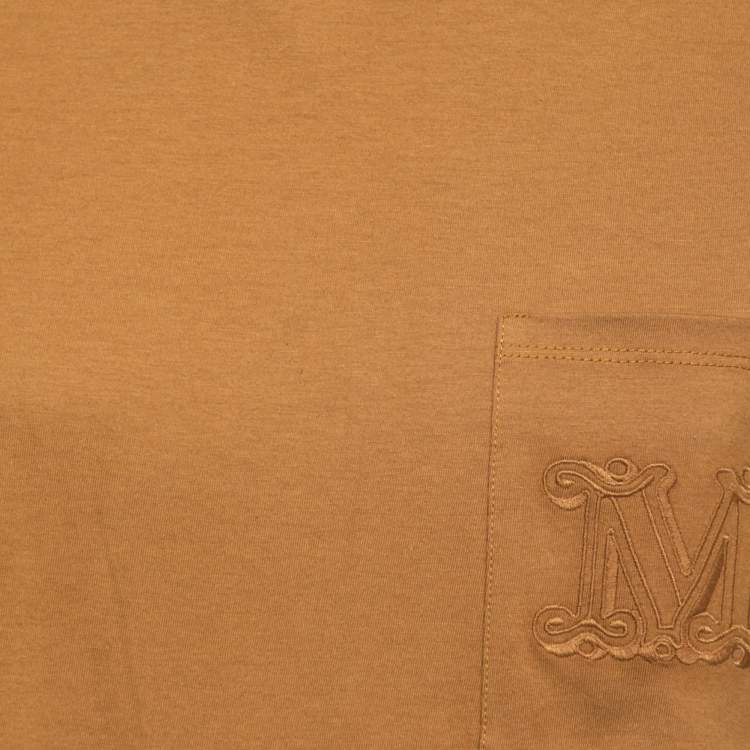 مملوكة مسبقًا Max Mara Brown Cotton Pocket Detail Short Sleeve T-Shirt M