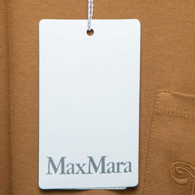مملوكة مسبقًا Max Mara Brown Cotton Pocket Detail Short Sleeve T-Shirt M