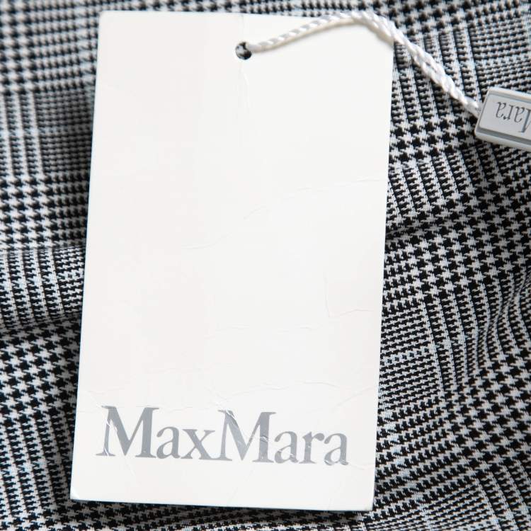 Pre Owned Max Mara Black Checked Cotton Sleeveless Midi Dress M