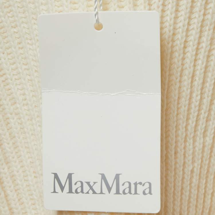 Pre Owned Max Mara White Cream Wool & Cashmere Knit Sweater S