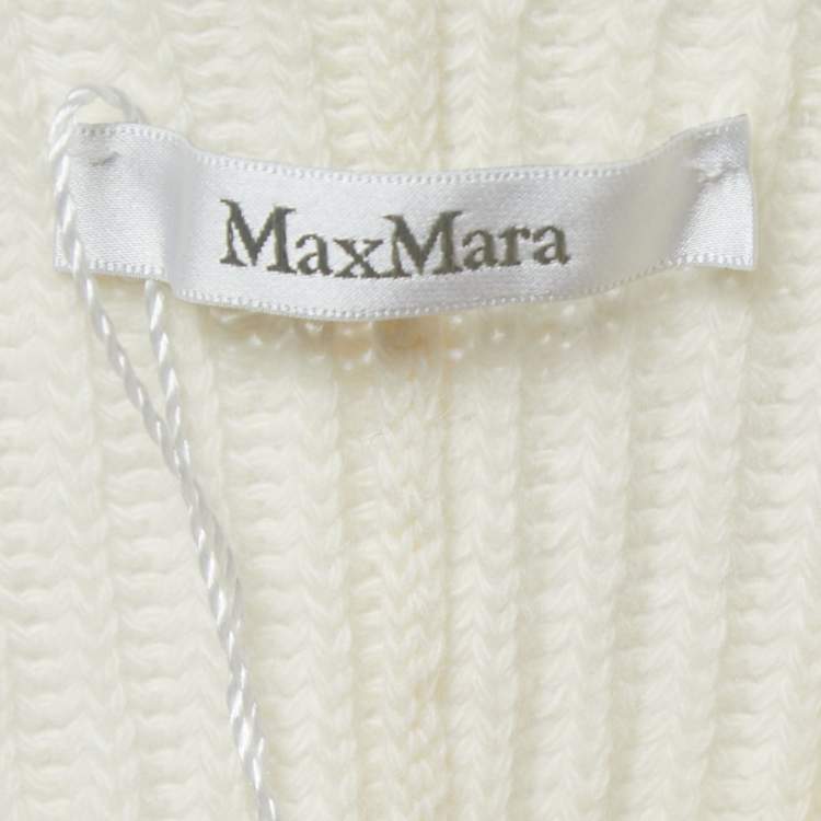 Pre Owned Max Mara White Cream Wool & Cashmere Knit Sweater S