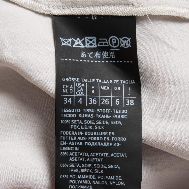 Pre Owned Max Mara Bone White Silk Ruffled Serafin Maxi Skirt S