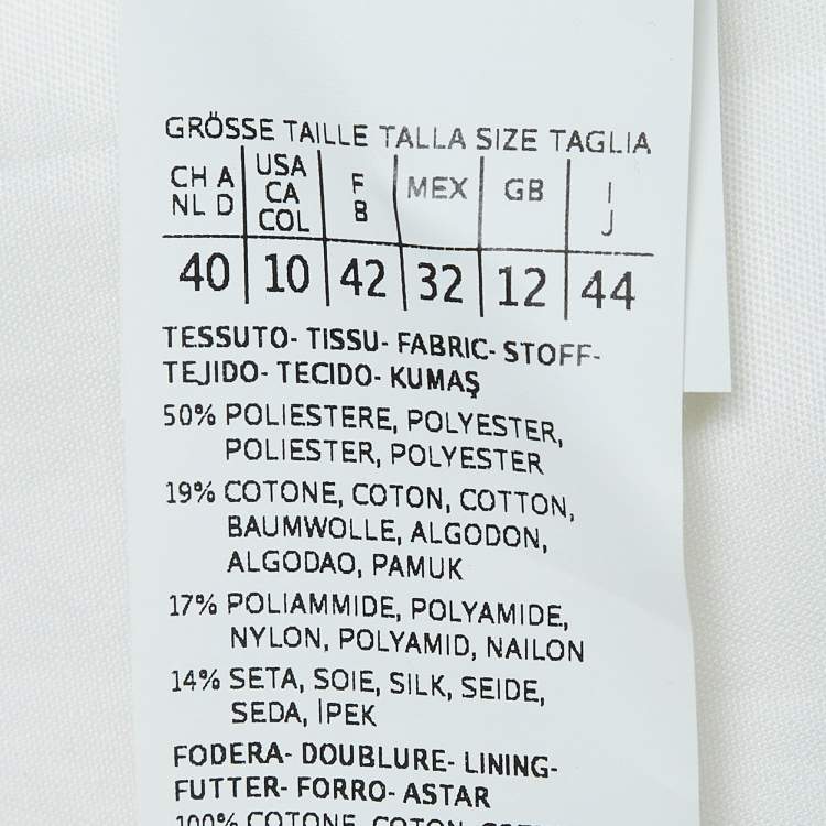 Pre Owned Max Mara White Lurex Jacquard Halter Neck Ermione Gown L