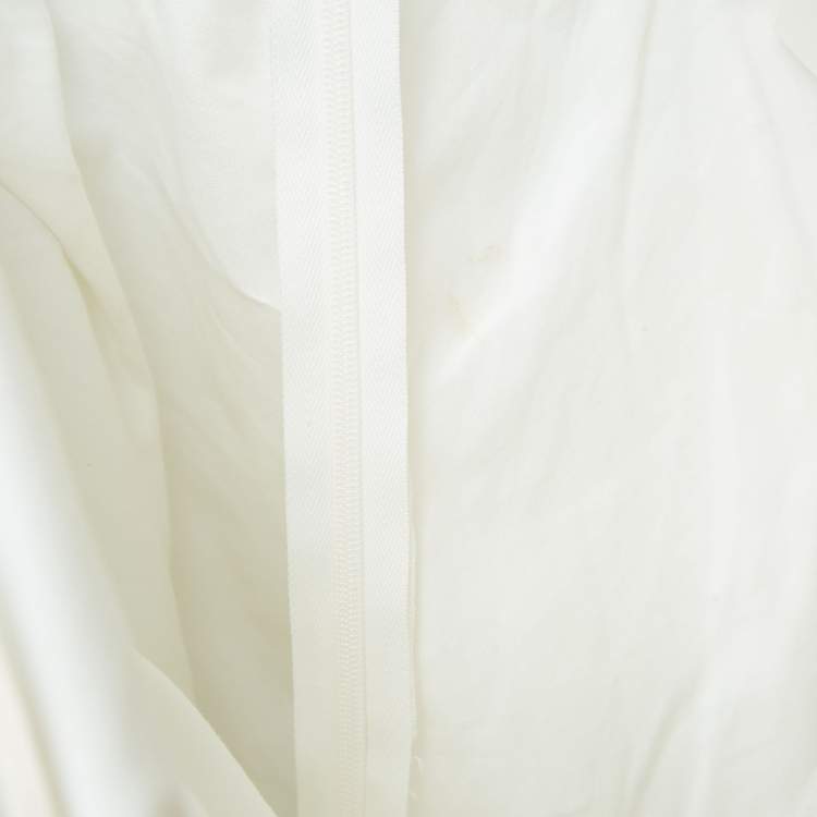 Pre Owned Max Mara White Lurex Jacquard Halter Neck Ermione Gown L