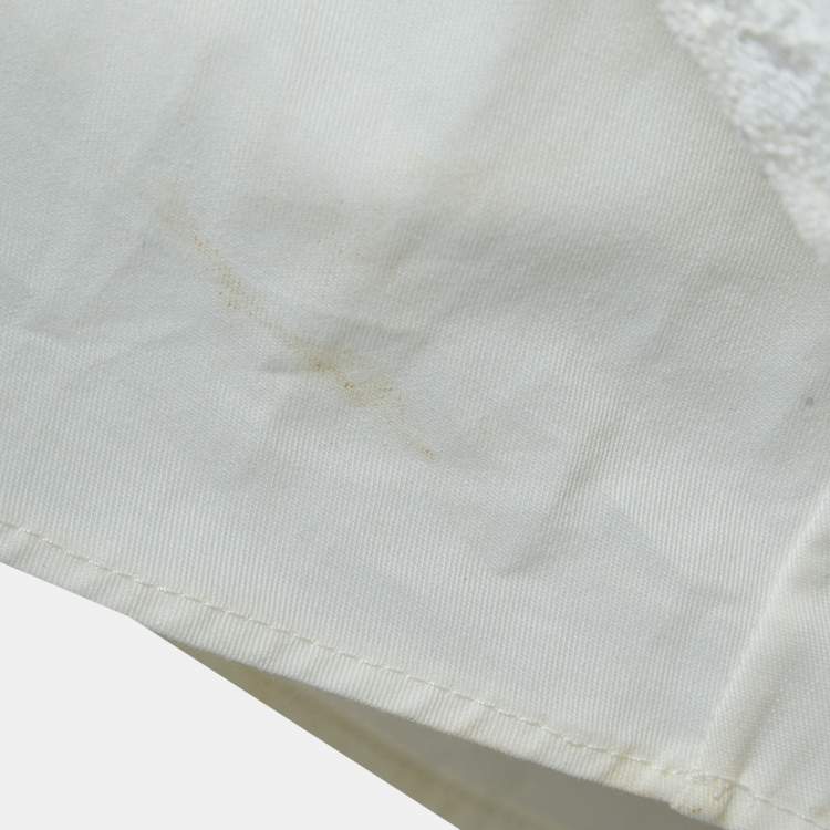 Pre Owned Max Mara White Lurex Jacquard Halter Neck Ermione Gown L