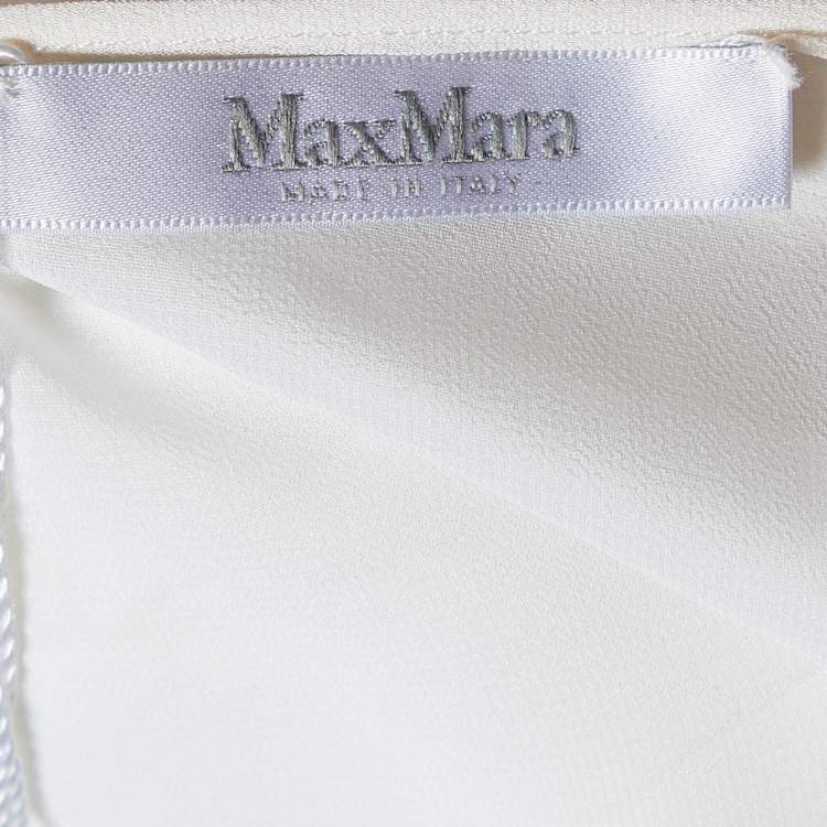 Pre Owned Max Mara White Sheer Crepe Fabio High Low Tunic S