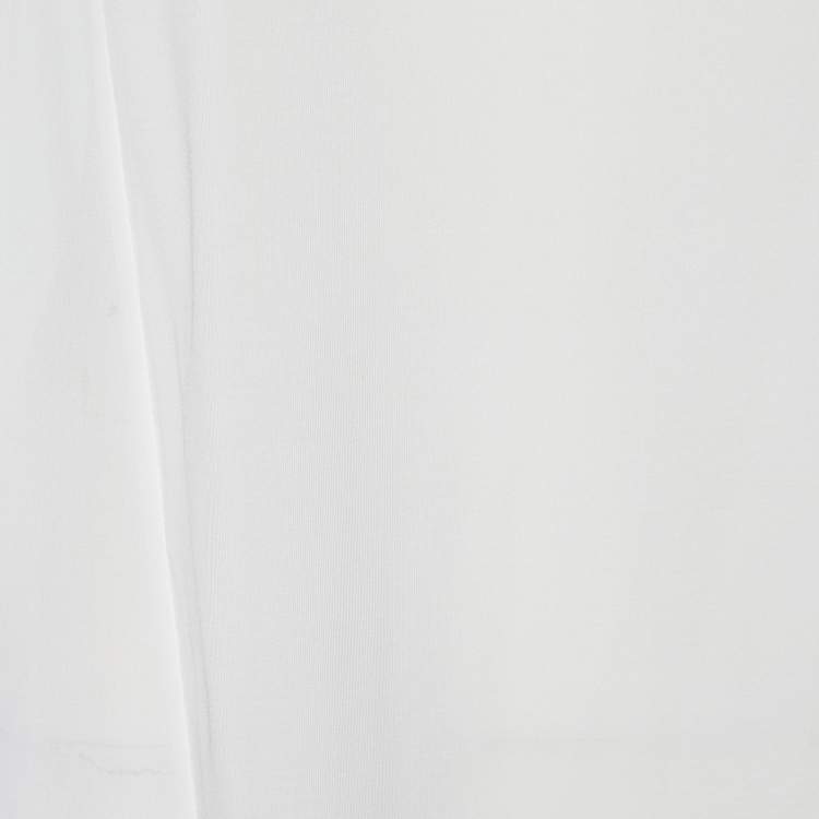 Pre Owned Max Mara White Sheer Crepe Fabio High Low Tunic S