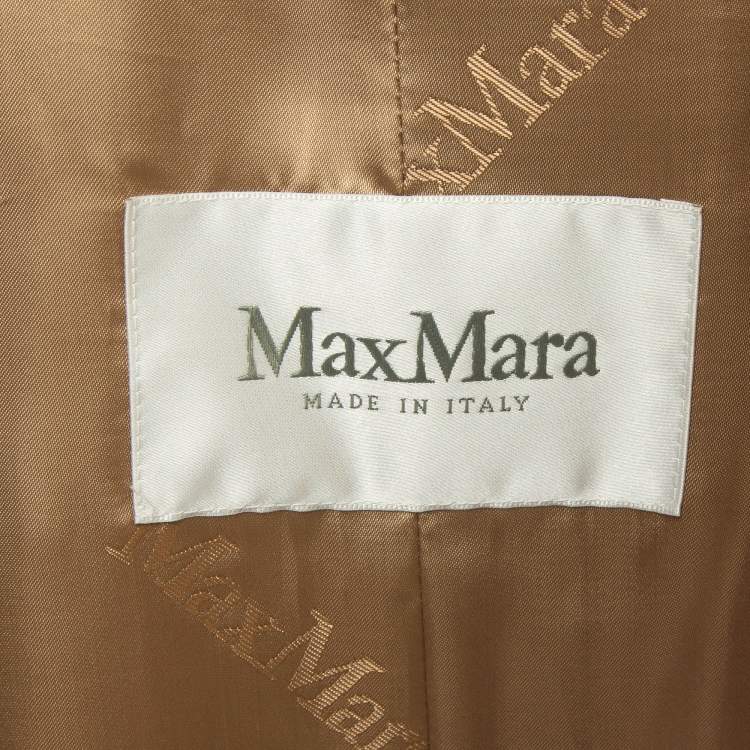 Pre Owned Max Mara Beige Alpaca Wool Belted Bormio Coat L