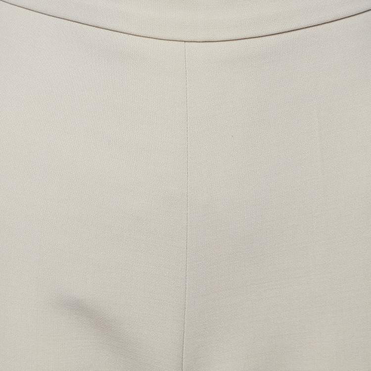 Pre Owned Max Mara Beige Wool Tailored Trousers M
