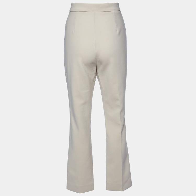 Pre Owned Max Mara Beige Wool Tailored Trousers M
