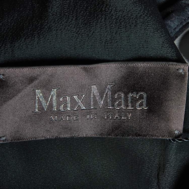 مملوكة مسبقًا Max Mara Black Crepe & Silk Ribbon Detail Amour Maxi Dress S