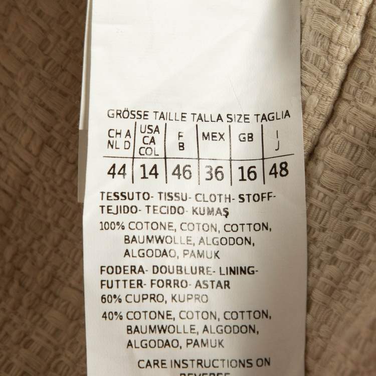 Pre Owned Max Mara Cream Tweed Sleeveless Sheath Dress L
