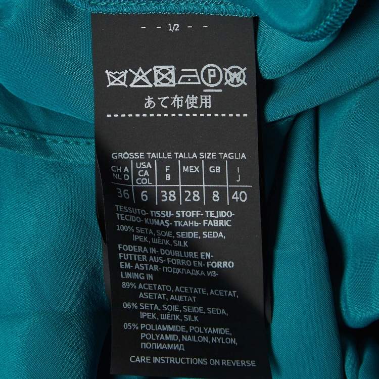 Pre Owned Max Mara Green Animal Printed Silk Sleeveless Maxi Dress S