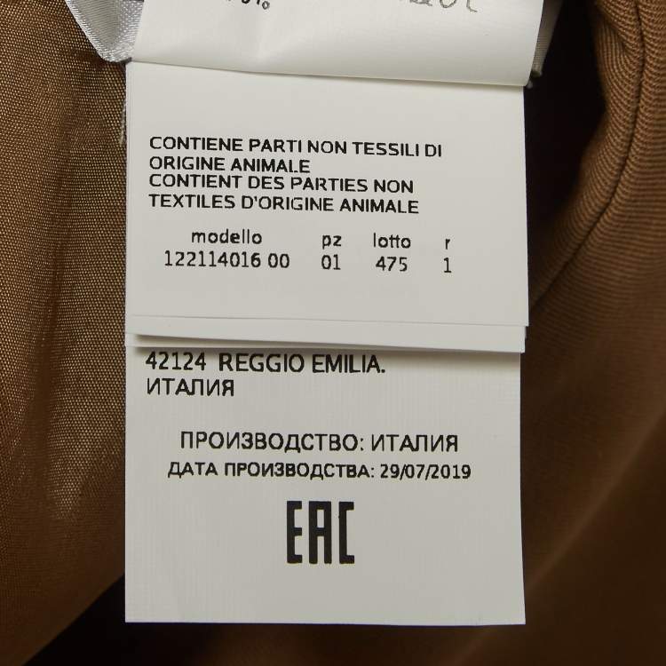 Pre Owned Max Mara Brown Double Breasted Trench Coat L