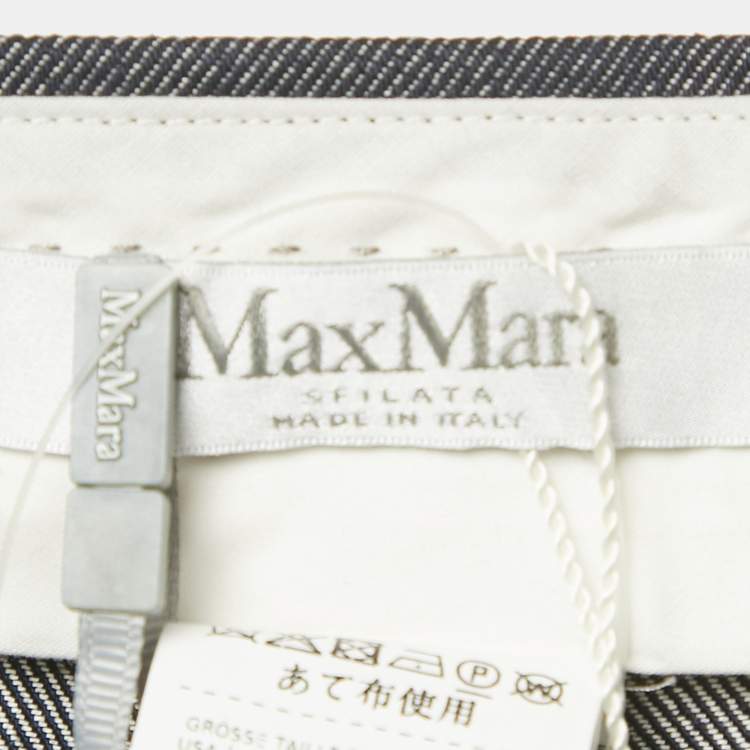 Pre Owned Max Mara Blue  Jacquard Canvas Shorts M