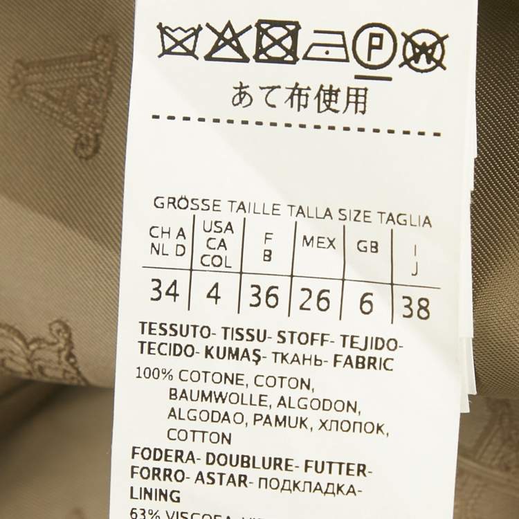 Pre Owned Max Mara Sfilata Khaki Green Gabardine Double Breasted Peonie Coat S