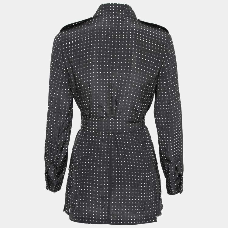 Pre Owned Max Mara Sfilata Black Printed Silk Maltese Belted Jacket S